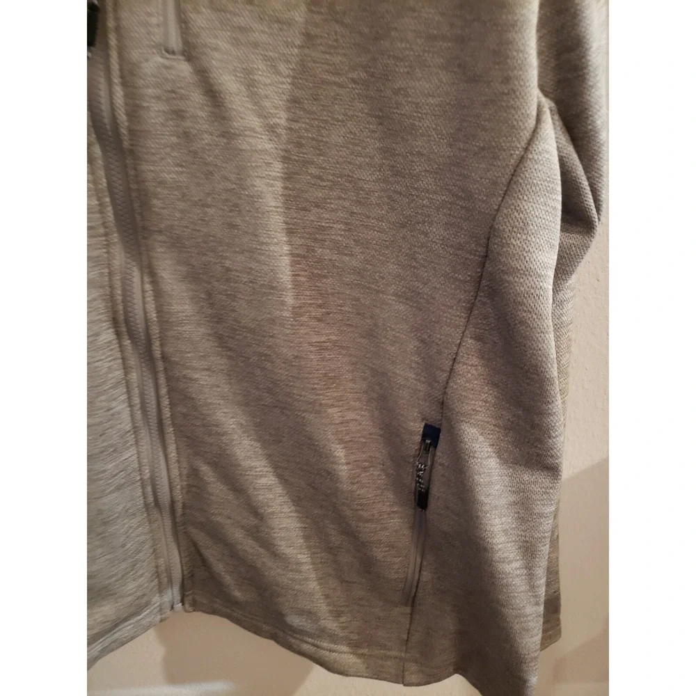 ORVIS Blue & Gray Bonded Mesh Full Zip Fleece‎ Jacket Zip Pockets XL